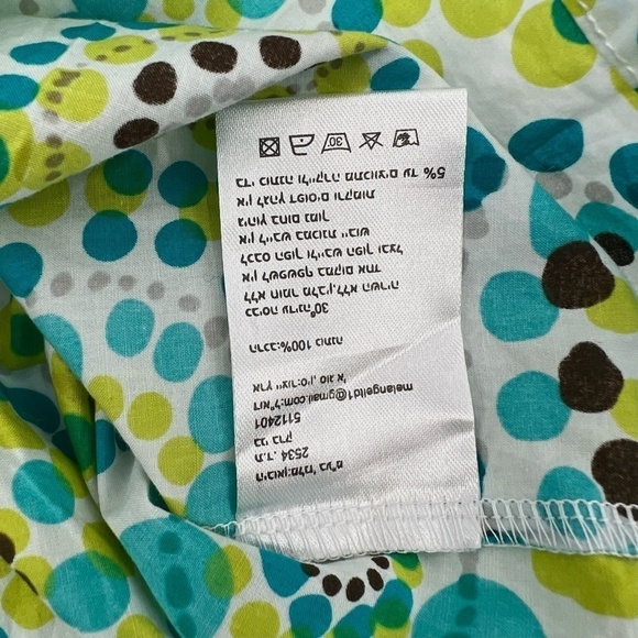 Melange Girl Green Blue Floral Print 3/4 Sleeve Blouse Size 16 Big Girl’s - Picture 6 of 6